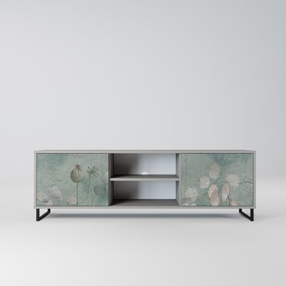 NIGHT LADY 2-Door TV Stand in Grey Finish