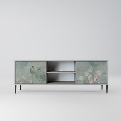 NIGHT LADY 2-Door TV Stand in Grey Finish
