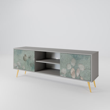 NIGHT LADY 2-Door TV Stand in Grey Finish