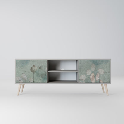 NIGHT LADY 2-Door TV Stand in Grey Finish