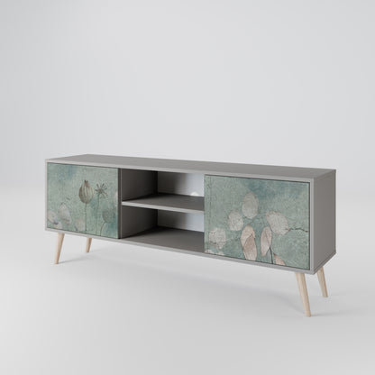 NIGHT LADY 2-Door TV Stand in Grey Finish