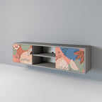 PASTEL DESTINY 2-dörrars TV-bänk i grå finish