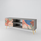 PASTEL DESTINY 2-dörrars TV-bänk i grå finish