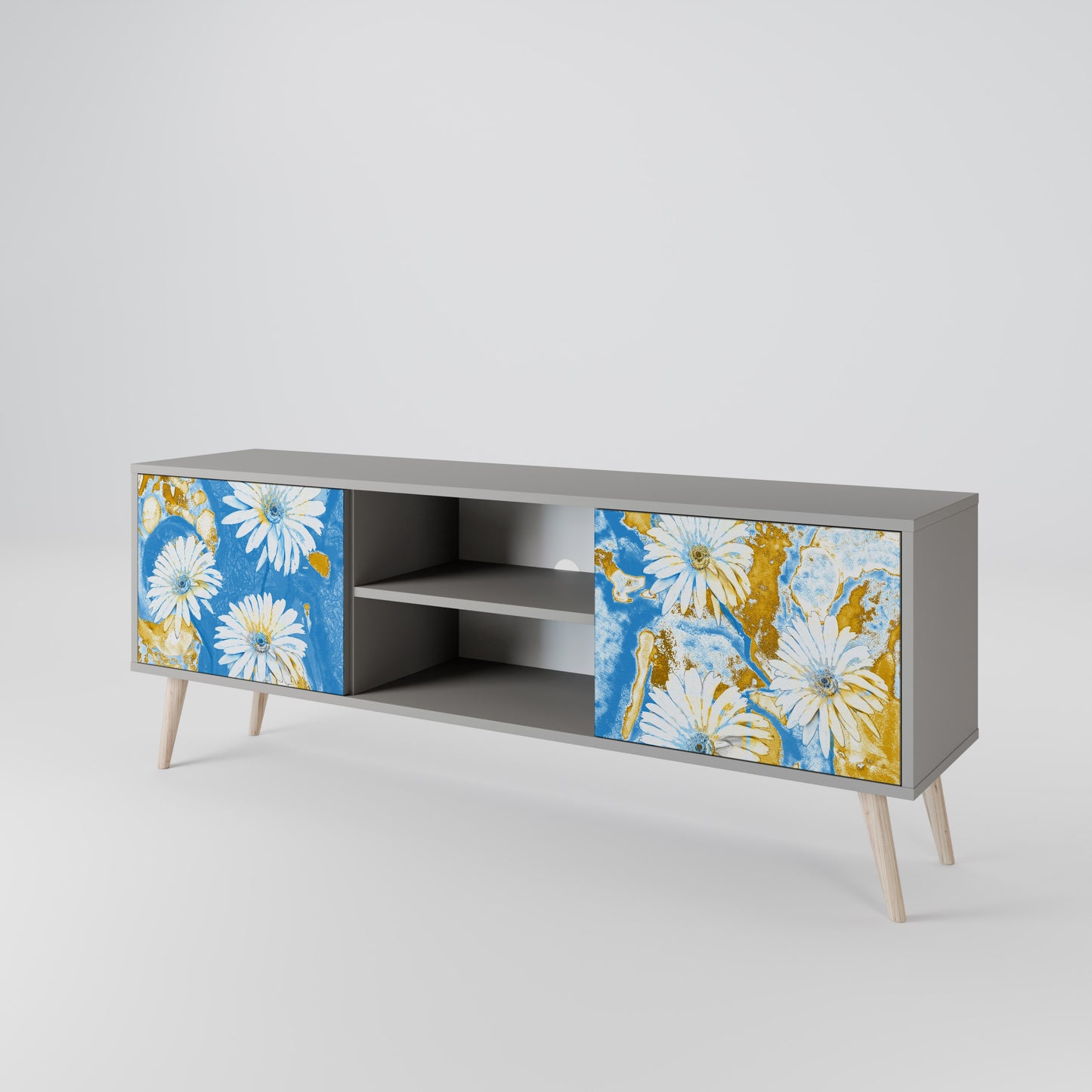 DAISY LUXE 2-dörrars TV-bänk i grå finish