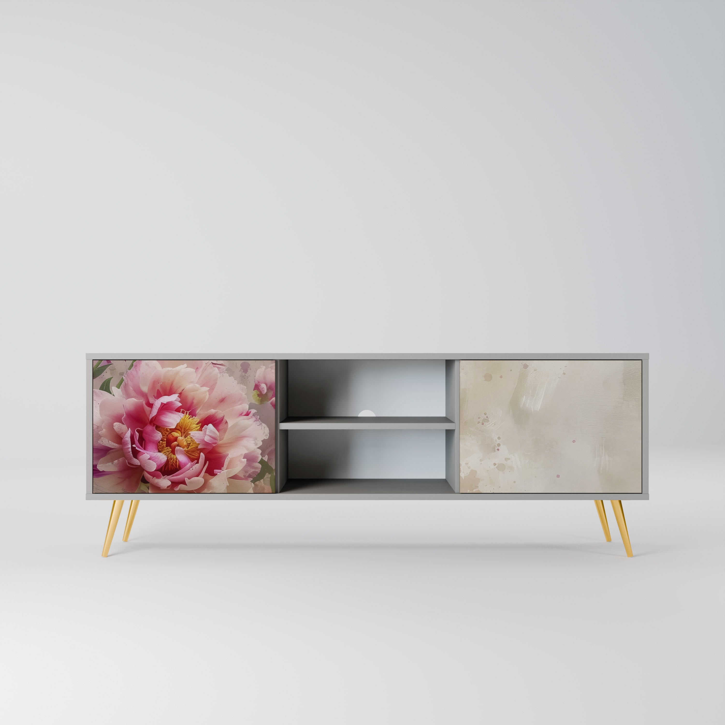 PEONY WHISPER TV-bänk med 2 dörrar i grå finish