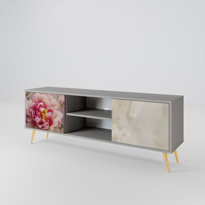 PEONY WHISPER 2-Door TV Stand in Grey Finish