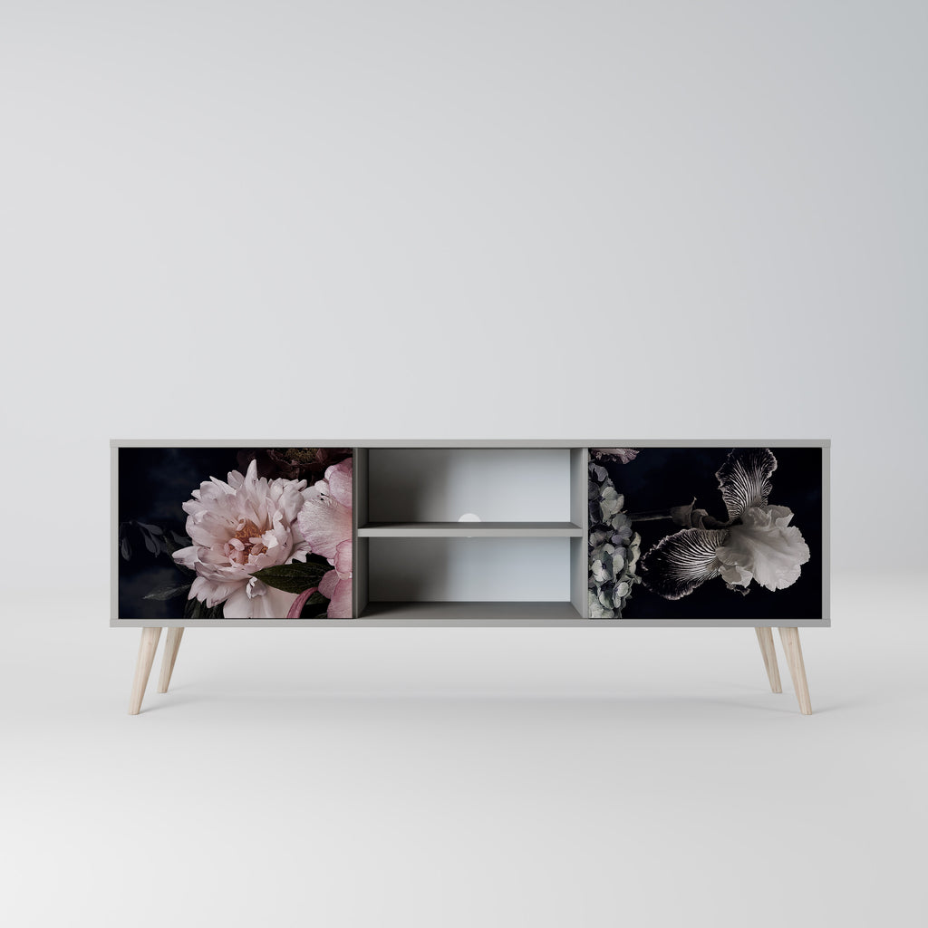 PURE BLOSSOM 2-dörrars TV-bänk i grå finish