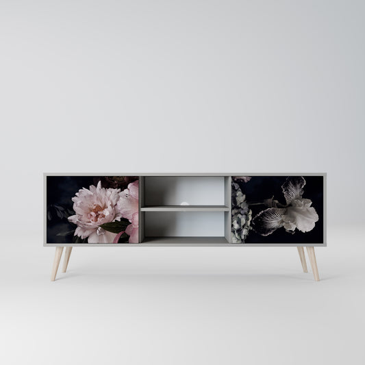 PURE BLOSSOM 2-dörrars TV-bänk i grå finish