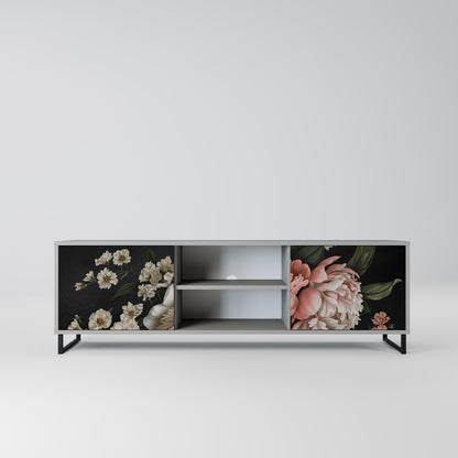 LUSH ELEGANCE 2-dörrars TV-bänk i grå finish