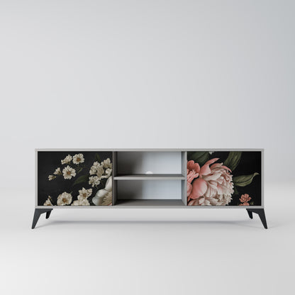 LUSH ELEGANCE 2-dörrars TV-bänk i grå finish