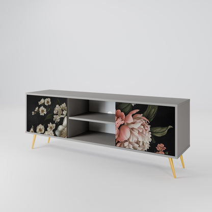 LUSH ELEGANCE 2-dörrars TV-bänk i grå finish