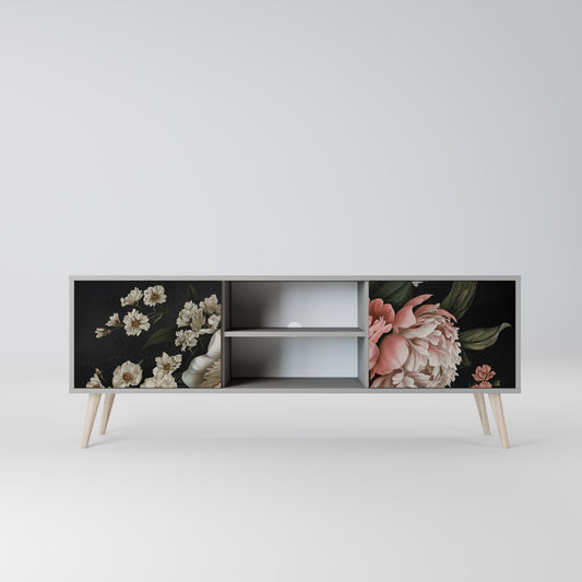 LUSH ELEGANCE 2-dörrars TV-bänk i grå finish