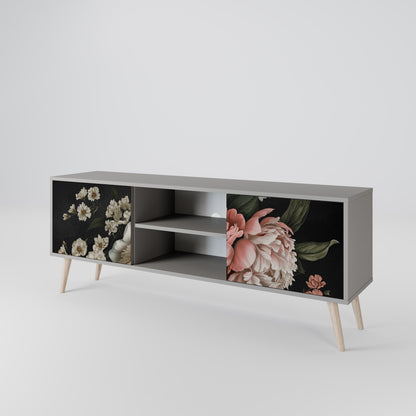 LUSH ELEGANCE 2-dörrars TV-bänk i grå finish