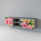 FRAGILE BEAUTY 2-dörrars TV-bänk i grå finish