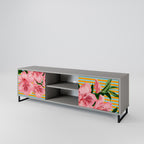 FRAGILE BEAUTY 2-dörrars TV-bänk i grå finish