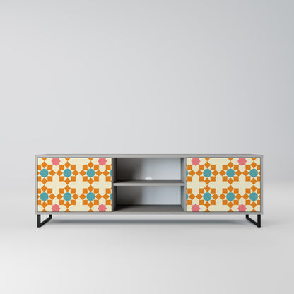 BLOMMAD DECOR 2-dörrars TV-bänk i grå finish
