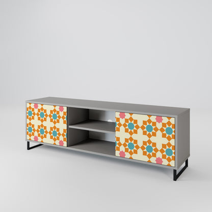 BLOMMAD DECOR 2-dörrars TV-bänk i grå finish