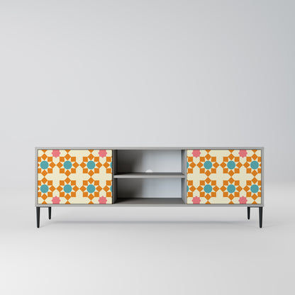 BLOMMAD DECOR 2-dörrars TV-bänk i grå finish