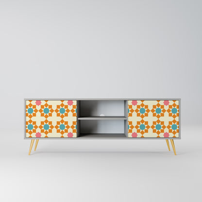 BLOMMAD DECOR 2-dörrars TV-bänk i grå finish