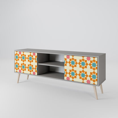 BLOMMAD DECOR 2-dörrars TV-bänk i grå finish