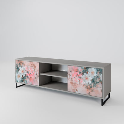 CHERRY BLOSSOM 2-dörrars TV-bänk i grå finish