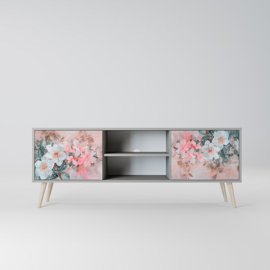 CHERRY BLOSSOM 2-dörrars TV-bänk i grå finish