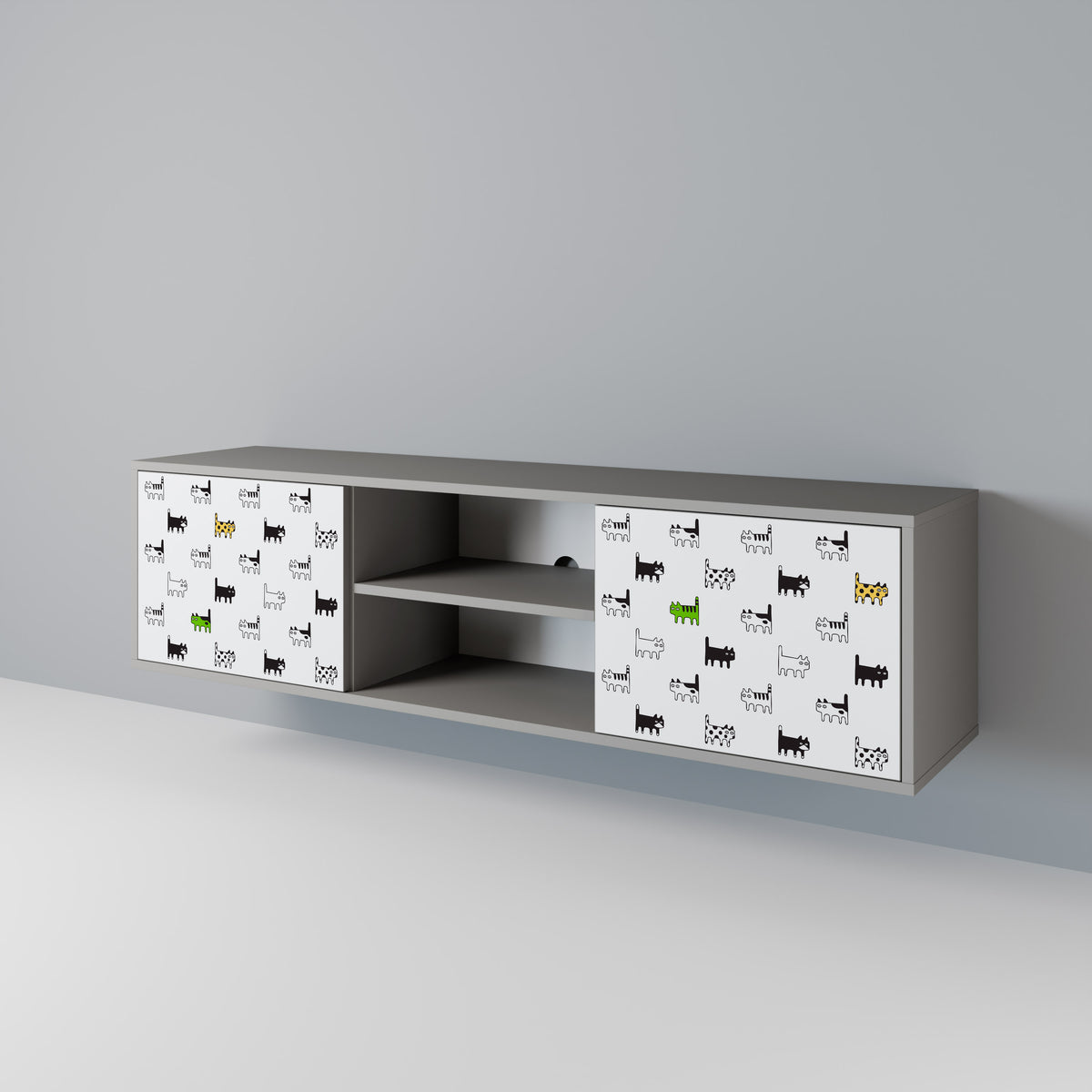 CATS COMPILATION TV-bänk med två dörrar