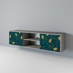 AUTUMN INSECTS 2-Door TV Stand in Grey Finish