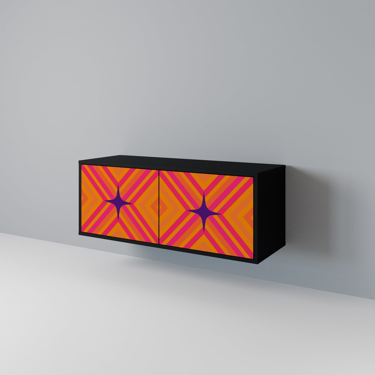 GEOMETRIC BRILLIANCE Kompakt TV-bänk med 2 dörrar