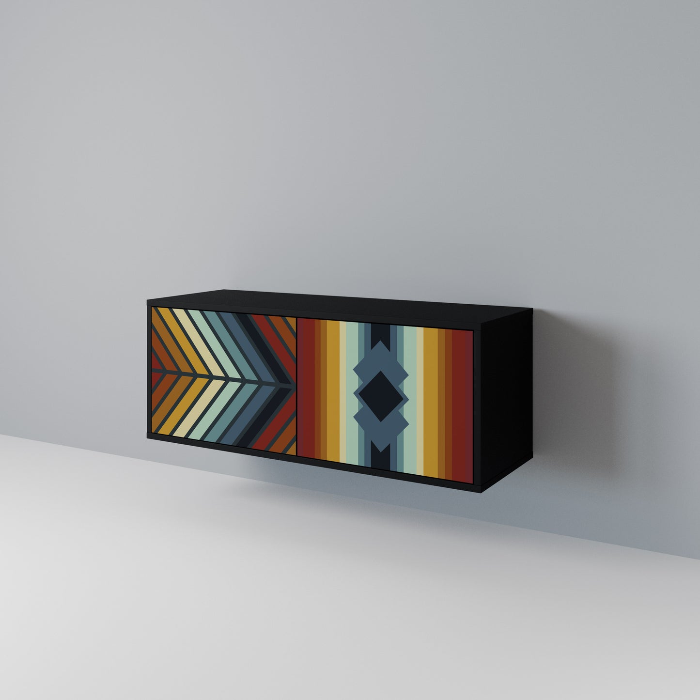 INDIGENOUS ZIGZAG Kompakt TV-bänk med 2 dörrar