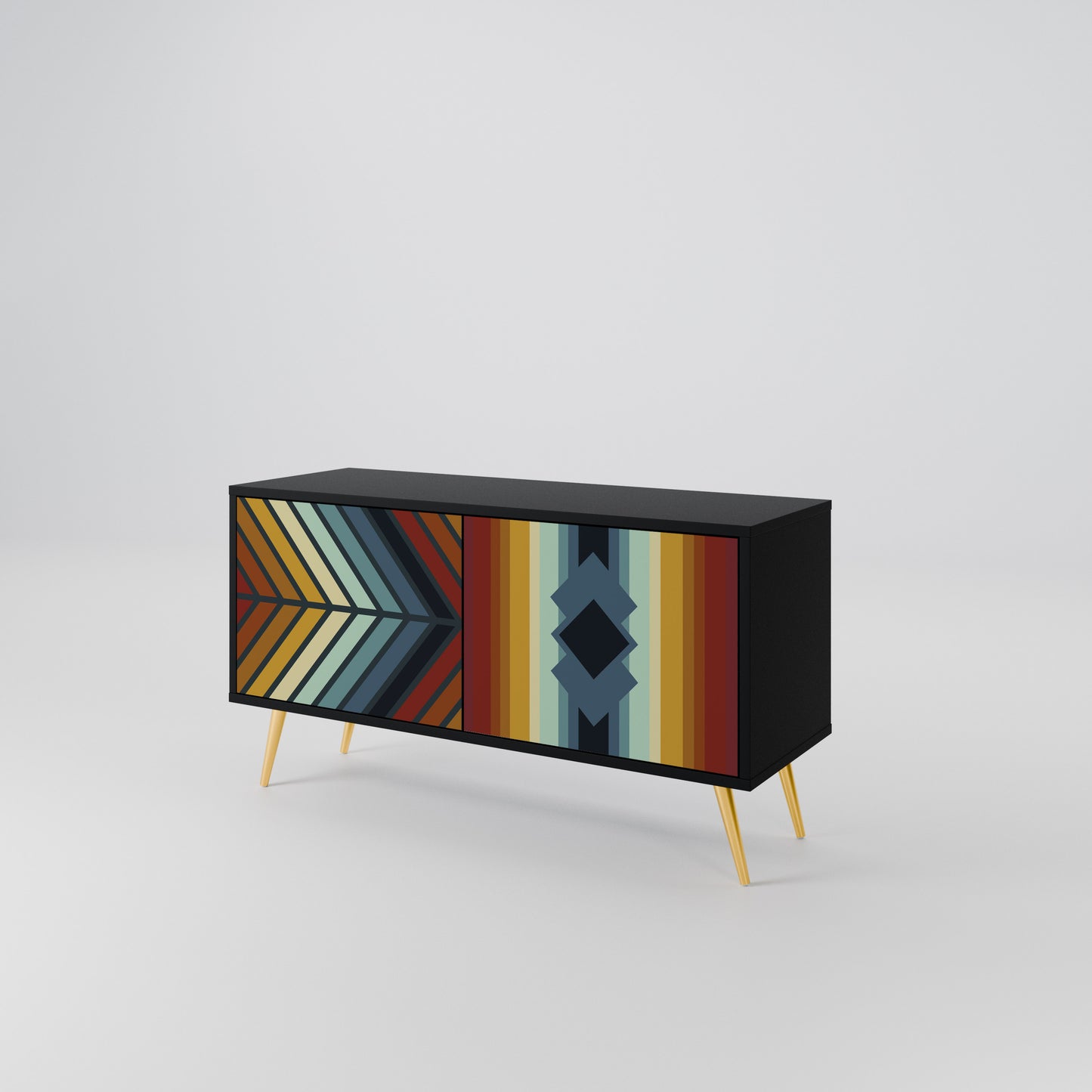 INDIGENOUS ZIGZAG Kompakt TV-bänk med 2 dörrar