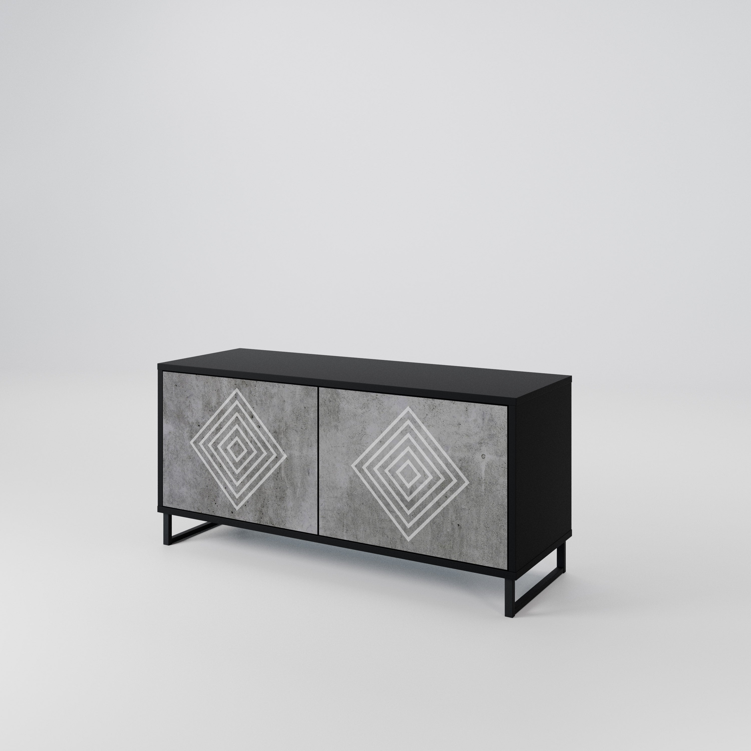 POLYGONAL ARTISTRY Compact 2-Door TV Cabinet