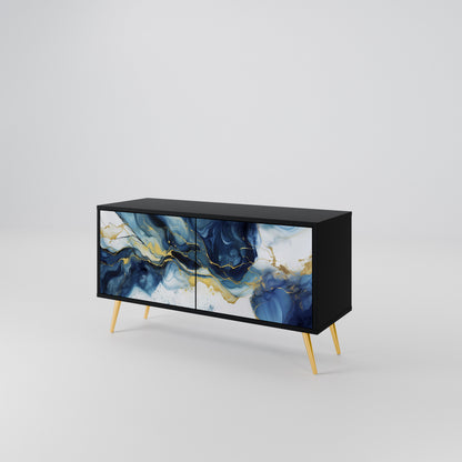 INKY MARBLE Kompakt TV-bänk med 2 dörrar