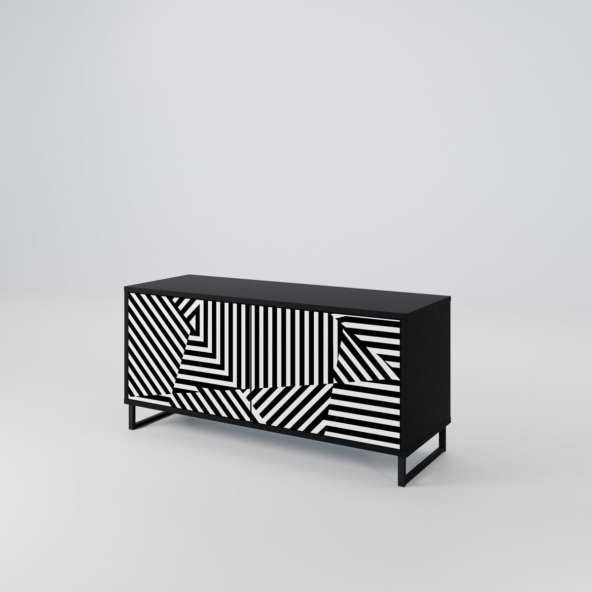 ILLUSIONARY LATTICE Kompakt TV-bänk med 2 dörrar