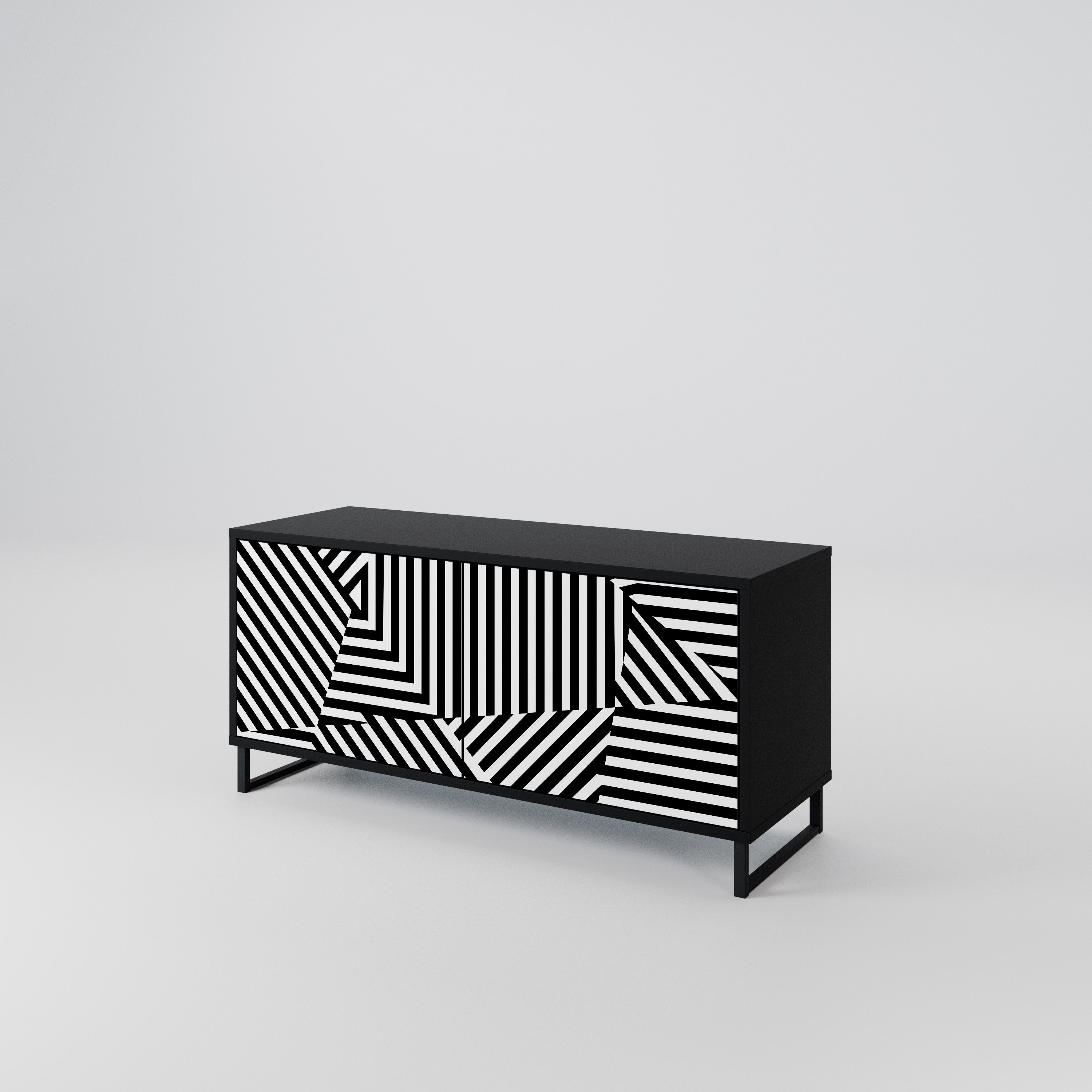 ILLUSIONARY LATTICE Compact 2-Door TV Cabinet