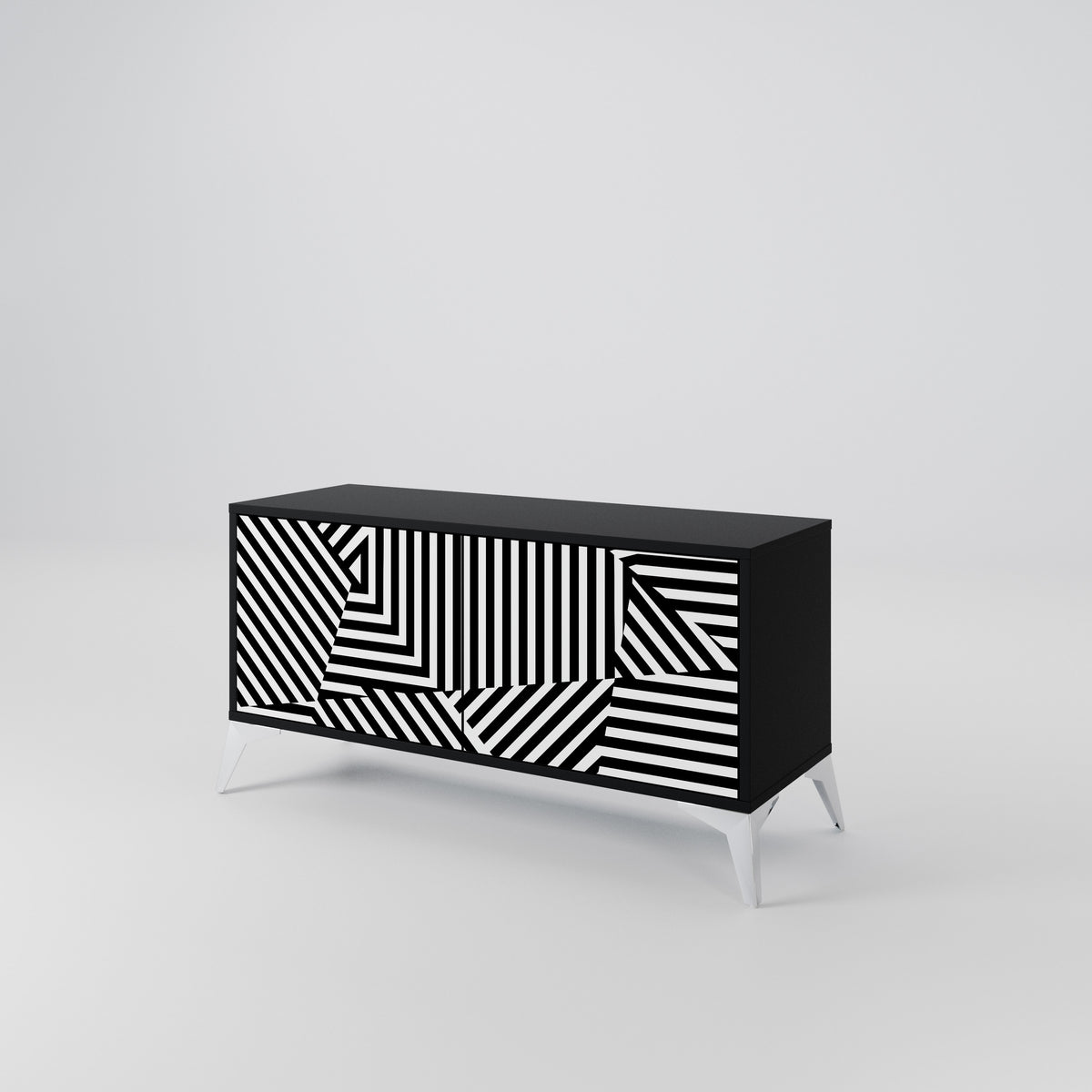 ILLUSIONARY LATTICE Kompakt TV-bänk med 2 dörrar