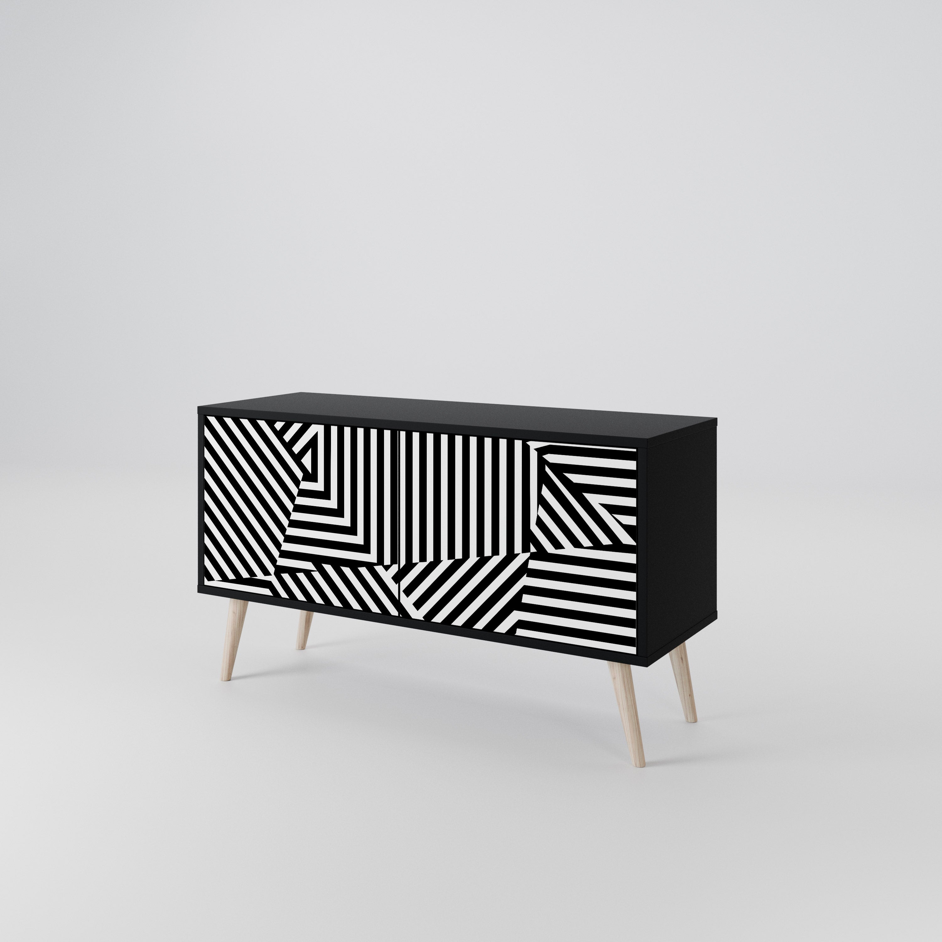 ILLUSIONARY LATTICE Compact 2-Door TV Cabinet