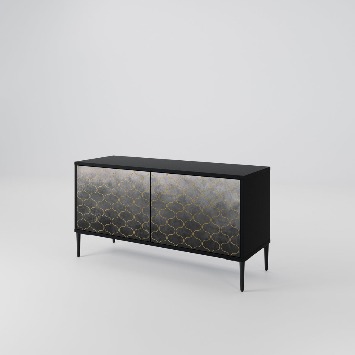 TESSELATED GRAYISH Kompakt TV-bänk med 2 dörrar
