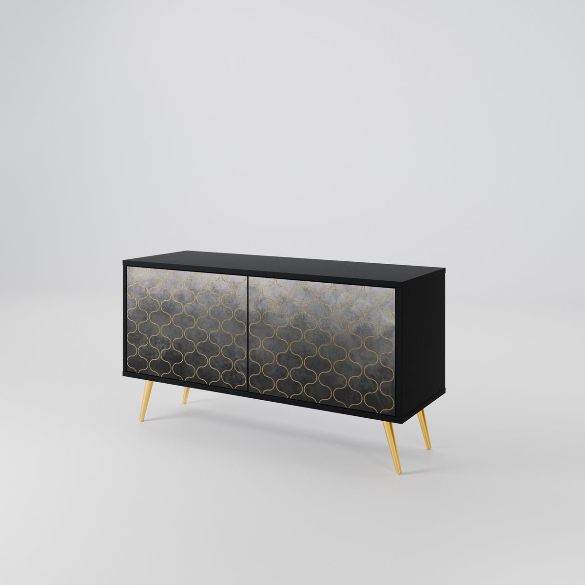 TESSELATED GRAYISH Kompakt TV-bänk med 2 dörrar