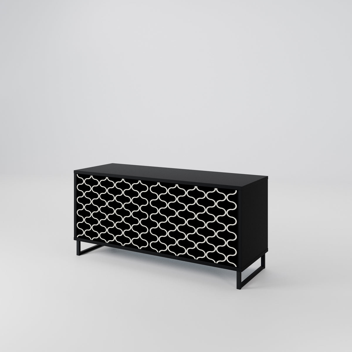 TESSELATED BLACKNESS Kompakt TV-bänk med 2 dörrar