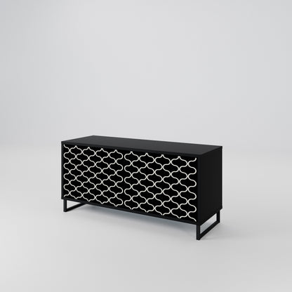 TESSELATED BLACKNESS Kompakt TV-bänk med 2 dörrar