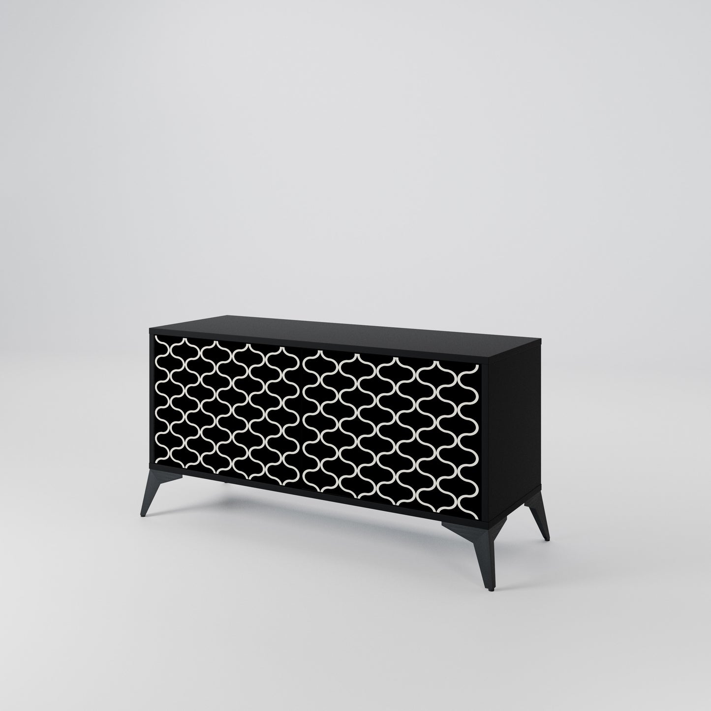 TESSELATED BLACKNESS Kompakt TV-bänk med 2 dörrar