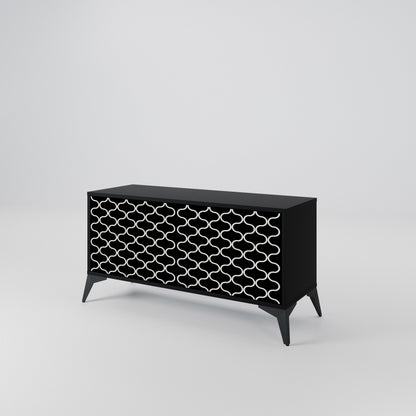 TESSELATED BLACKNESS Kompakt TV-bänk med 2 dörrar