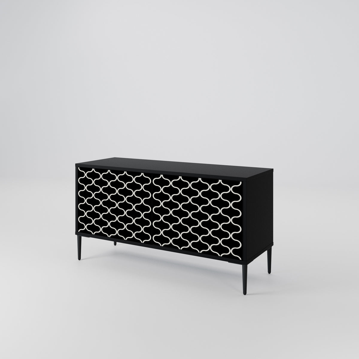 TESSELATED BLACKNESS Kompakt TV-bänk med 2 dörrar