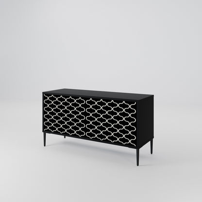 TESSELATED BLACKNESS Kompakt TV-bänk med 2 dörrar