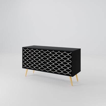 TESSELATED BLACKNESS Kompakt TV-bänk med 2 dörrar