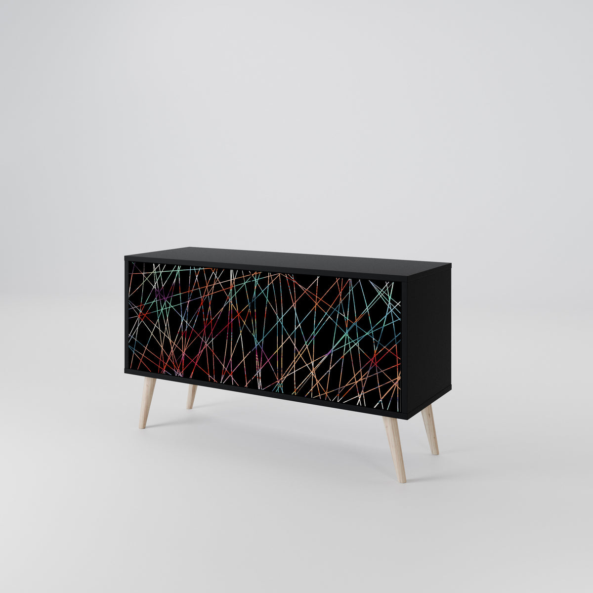 LUMINOUS SNARE Kompakt TV-bänk med 2 dörrar