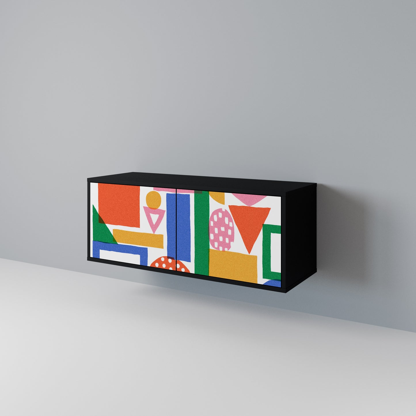 GEOMETRIC GLIMMER Kompakt TV-bänk med 2 dörrar
