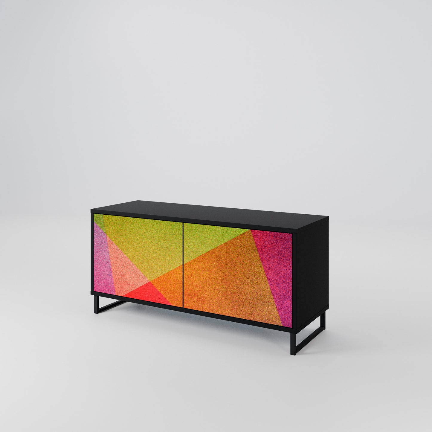VIVID GEOMETRY Kompakt TV-bänk med 2 dörrar