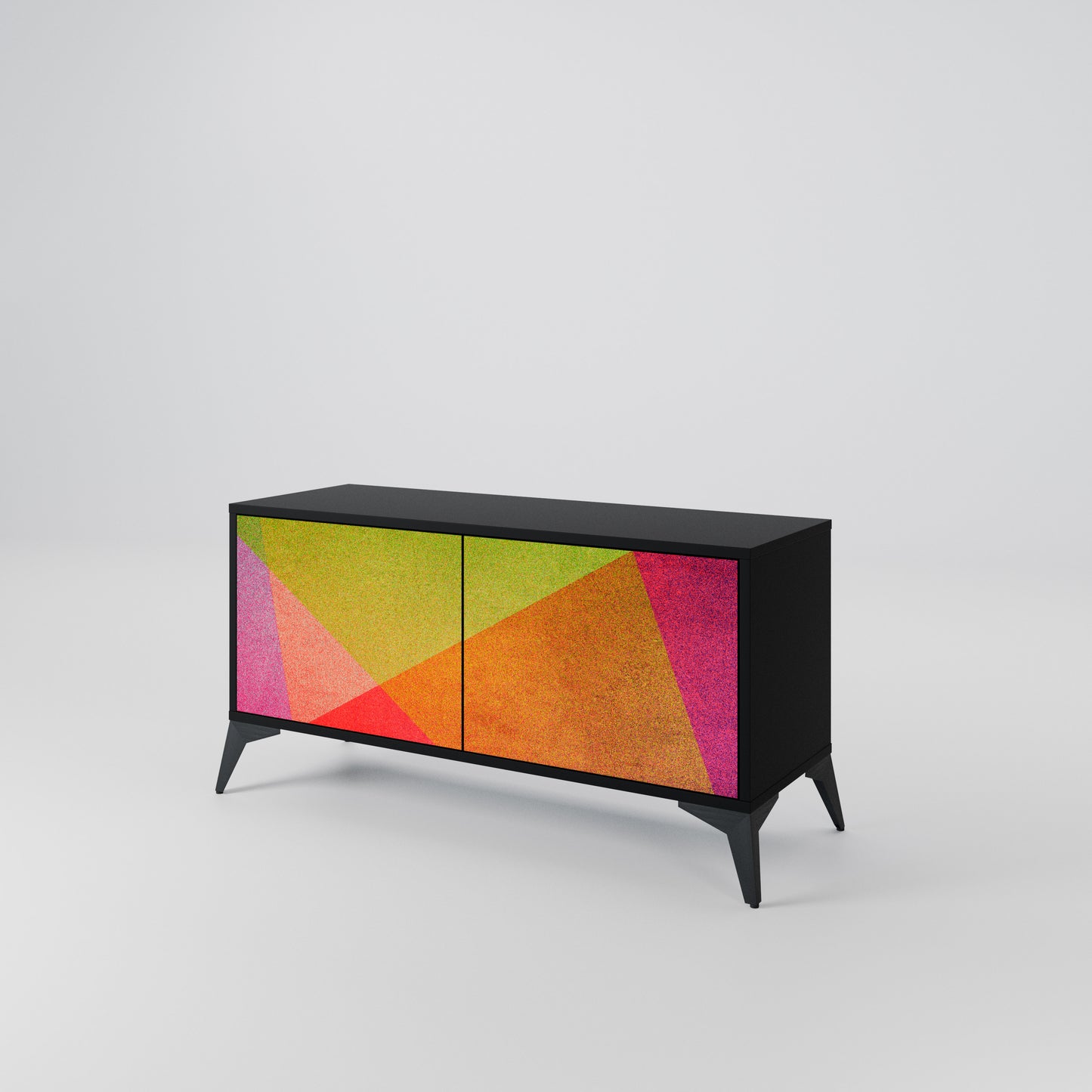 VIVID GEOMETRY Kompakt TV-bänk med 2 dörrar